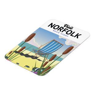 Visit Norfolk Book today travel poster Magnet
