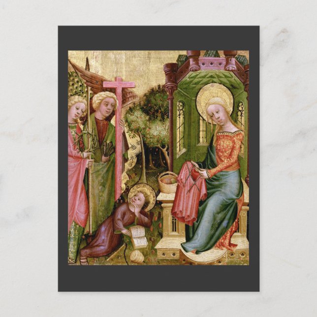 Visit of the Angel, c. 1400-10 by Master Bertram Postcard (Front)