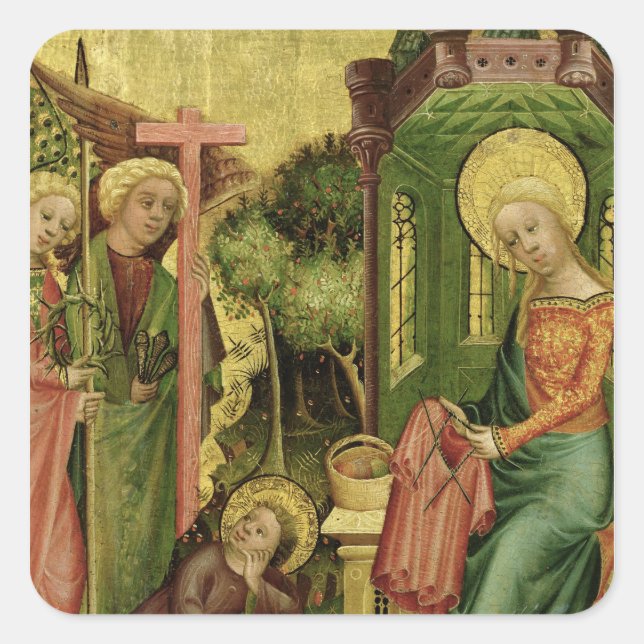 Visit of the Angel, from the right wing Square Sticker (Front)