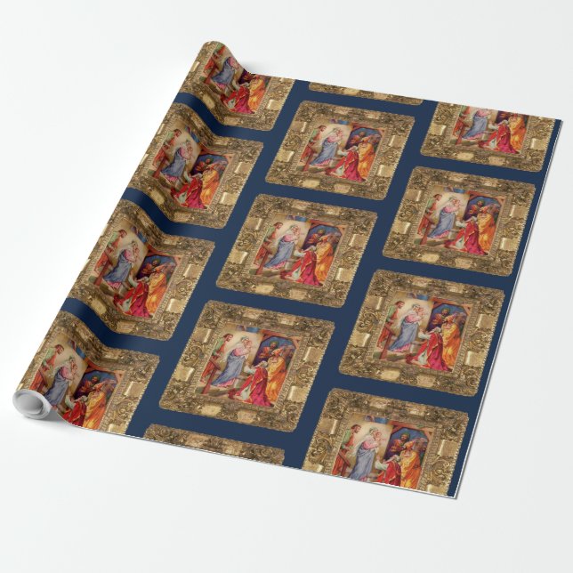 Visit of the Three Wise Men Wrapping Paper (Unrolled)