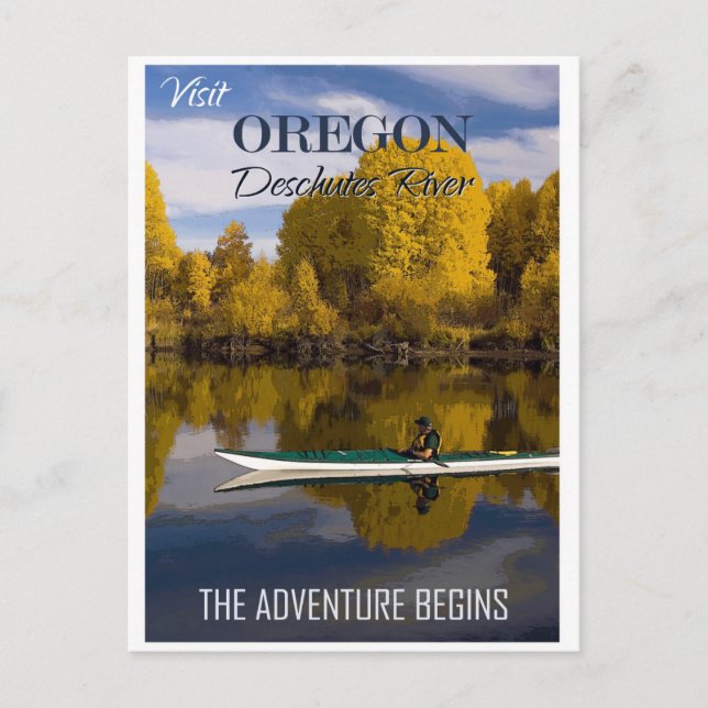 Visit Oregon Deschutes River Travel Postcard (Front)