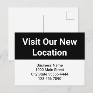 Visit Our New Location Black Business Moving Postcard