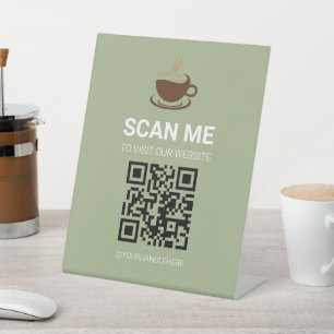 Visit Our Website QR Code Sign Website Cafe