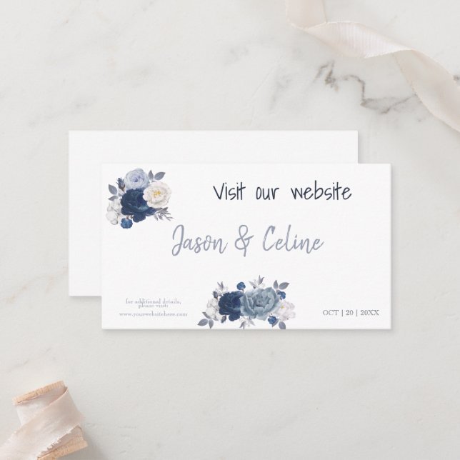 Visit our Website Wedding Card (Front/Back In Situ)