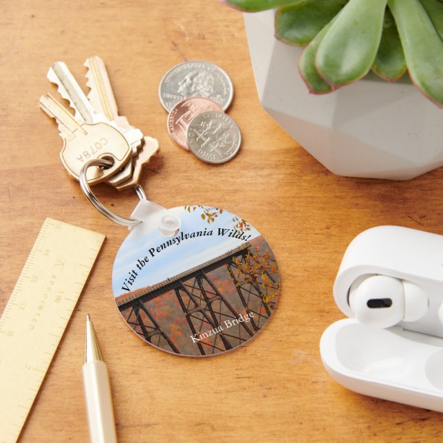 Visit PA Wilds Picturesque Souvenir Kinzua Bridge Key Ring (Desk)