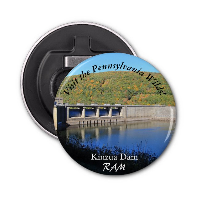 Visit PA Wilds Picturesque Souvenir Kinzua Dam Bottle Opener (Front)