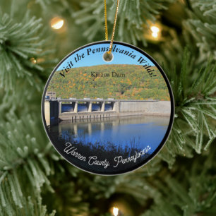 Visit PA Wilds Picturesque Souvenir Kinzua Dam Ceramic Ornament