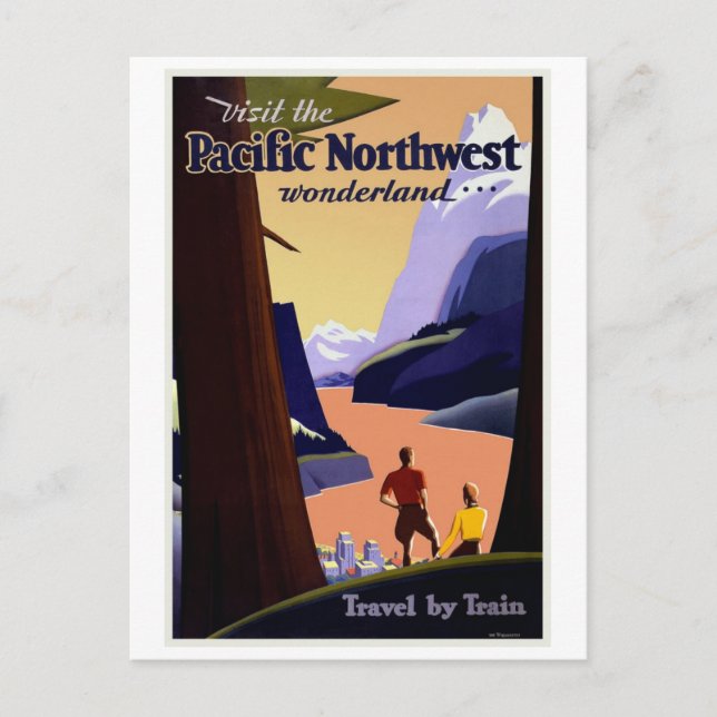 Visit Pacific Northwest Vintage Postcard (Front)