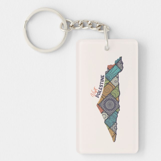 Visit Palestine: Heritage Within the Map Key Ring (Front)