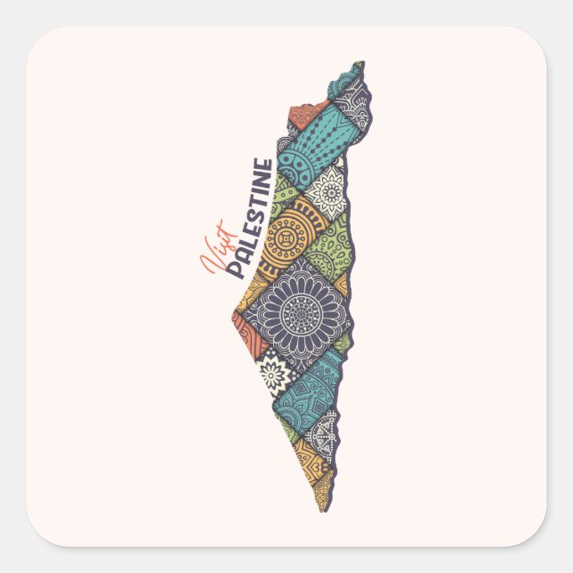 Visit Palestine: Heritage Within the Map Square Sticker (Front)