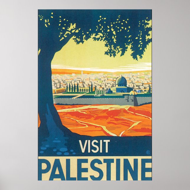 Visit Palestine Vintage Travel Poster (Front)