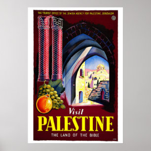 "Visit Palestine" Vintage Travel Poster