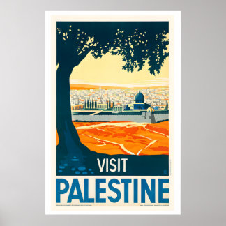 Visit Palestine Vintage Travel Poster - Framed