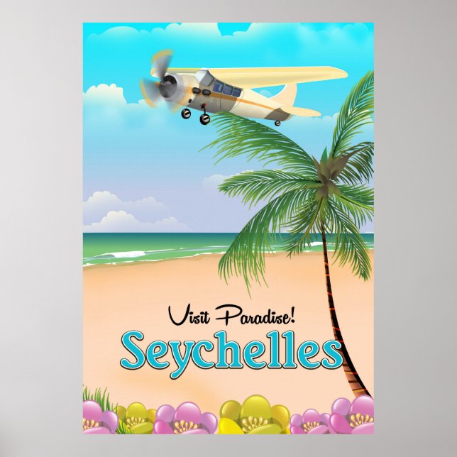 Visit Paradise! Seychelles travel poster (Front)