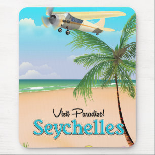 Visit Paradise! Seychelles travel poster Mouse Pad
