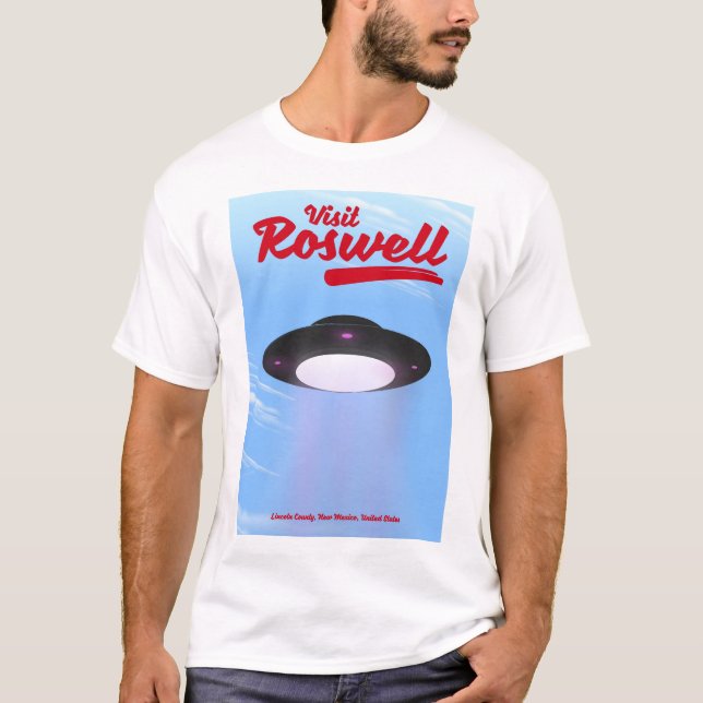 Visit Roswell UFO vintage poster Colour T-Shirt (Front)