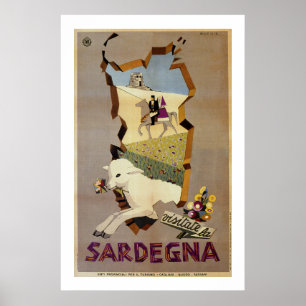 Visit Sardinia vintage Italian travel ad Poster
