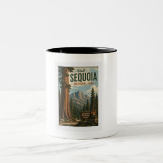 Visit Sequoia National Park Travel Vintage Two-Tone Coffee Mug