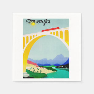 Visit Slovenia Green, Boutique, Diverse Napkin