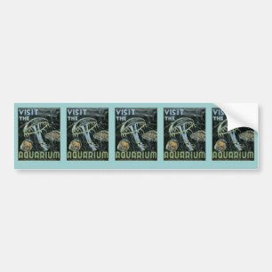 Visit the Aquarium - WPA Poster - Bumper Sticker