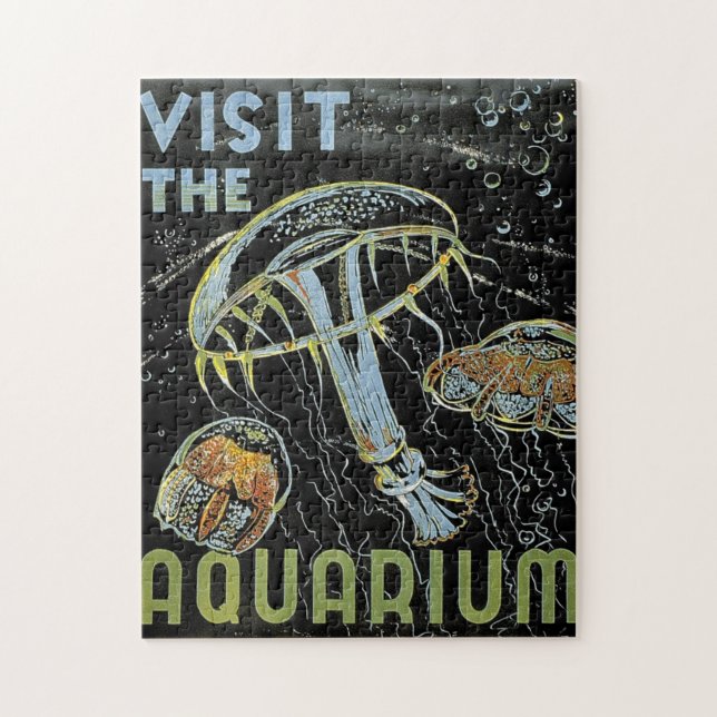 Visit the Aquarium - WPA Poster Jellies, Jellyfish Jigsaw Puzzle (Vertical)