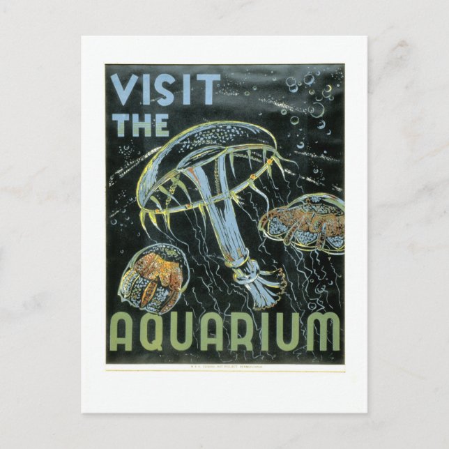 Visit the Aquarium - WPA Poster - Postcard (Front)