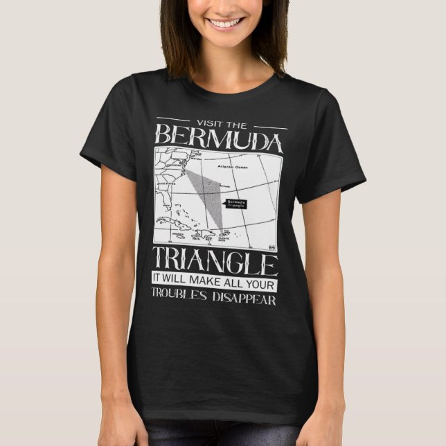 Visit The Bermuda Triangle Water Ocean Triangle T-Shirt (Front)