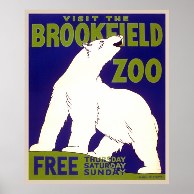 Visit the Brookfield Zoo free Thursday, Saturday, Poster (Front)
