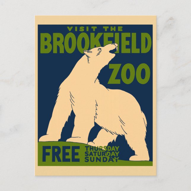 Visit the Brookfield Zoo Postcard (Front)