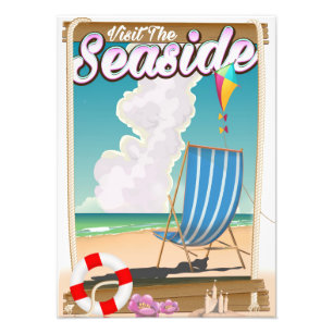 Visit the Seaside Deck chair poster