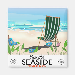 Visit the Seaside vintage travel poster Magnet