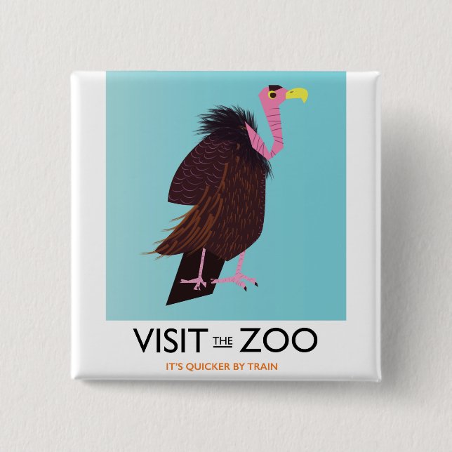 Visit the Zoo 15 Cm Square Badge (Front)