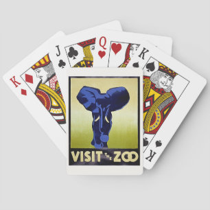 Visit the Zoo - Elephant - Vintage WPA Poster Playing Cards