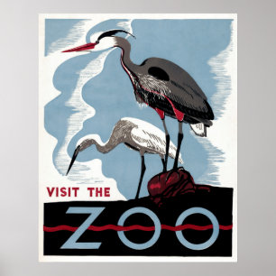 Visit the Zoo -  Travel WPA Poster
