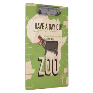 Visit The Zoo Vintage Travel Poster. Clipboard