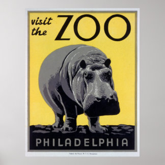 Visit the Zoo - Vintage Zoo Poster