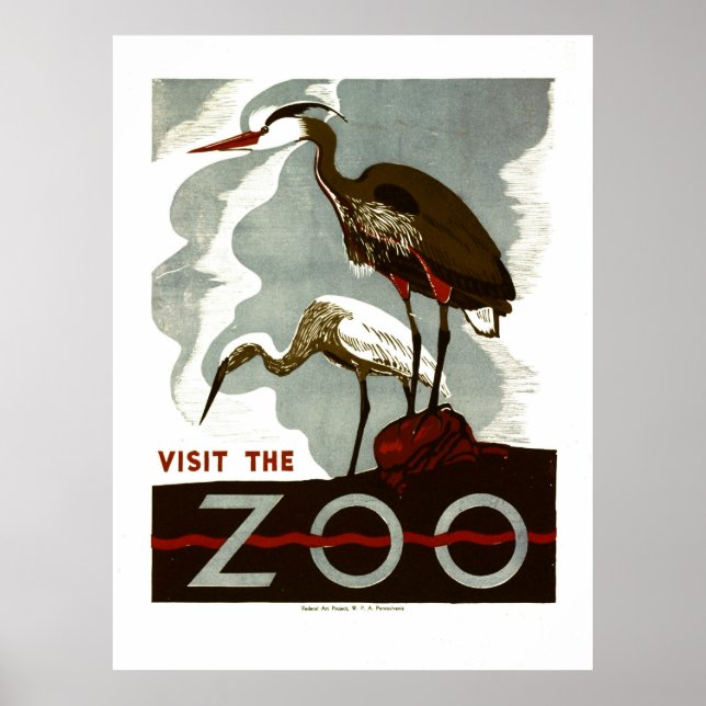 Visit the Zoo - WPA Poster - (Front)