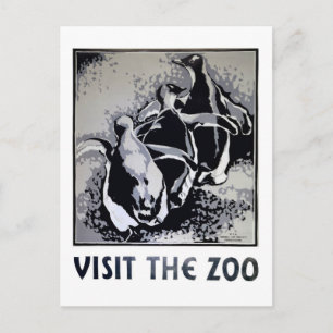 Visit the Zoo - WPA Poster - Postcard