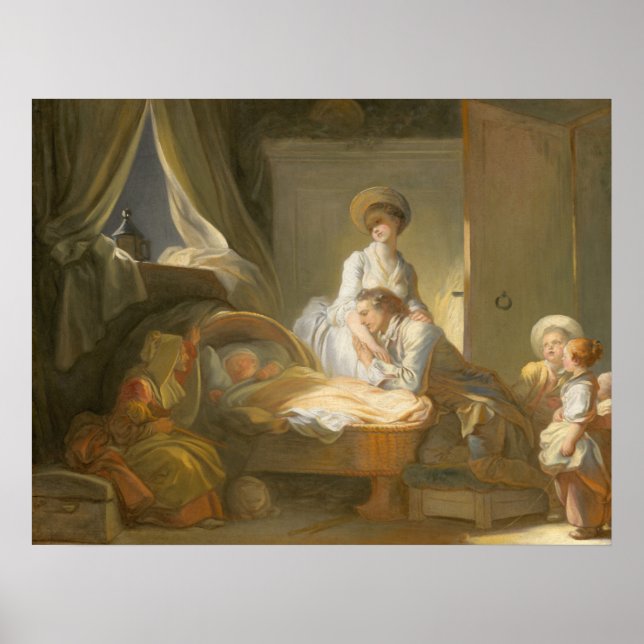 Visit to the Nursery - Jean Fragonard Fine Art Poster (Front)