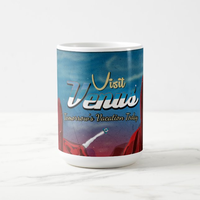 Visit Venus Vintage Poster Coffee Mug (Center)