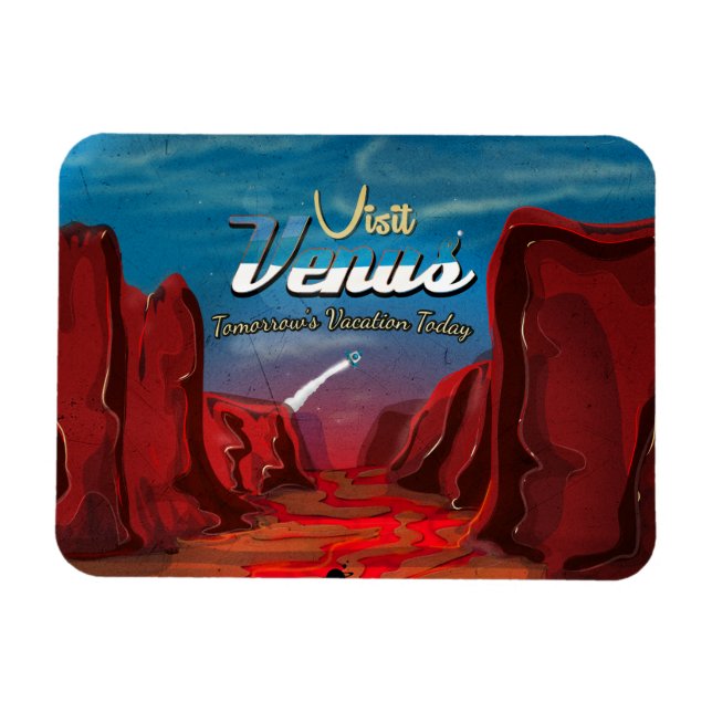 Visit Venus Vintage Poster Magnet (Horizontal)