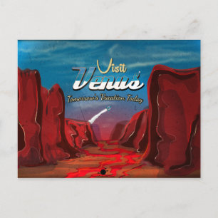 Visit Venus Vintage Poster Postcard