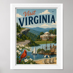 Visit Virginia Travel Vintage Poster