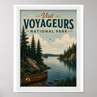 Visit Voyageurs National Park Travel Vintage Poster
