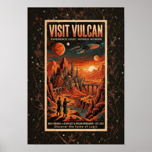 Visit Vulcan - Retro Galactic Travel Poster