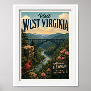 Visit West Virginia Travel Vintage Poster
