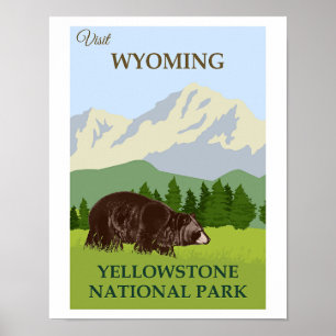 Visit Wyoming, Yellowstone National,  Poster
