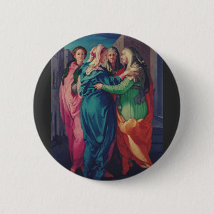 Visitation of Virgin by Pontormo 6 Cm Round Badge