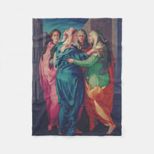 Visitation of Virgin by Pontormo  Fleece Blanket