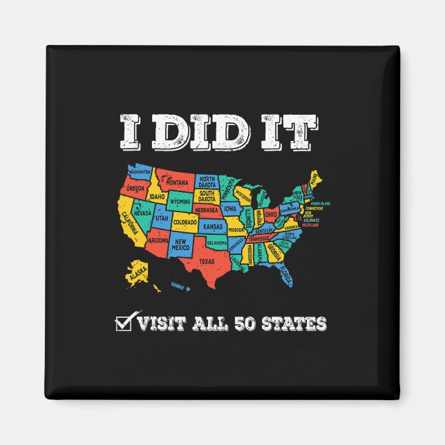 Visited All 50 States  Magnet (Front)